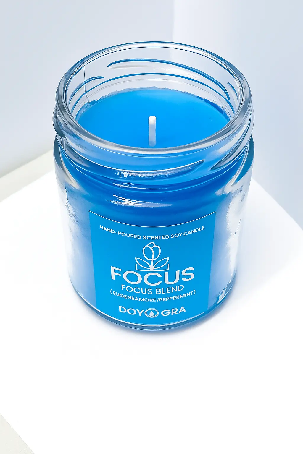 DOYOCRA HOME Focus Candle – Lemongrass & Eucalyptus Mint | Hand-Poured Soy Wax in Glass Jar | 100g DOYOCRA HOME