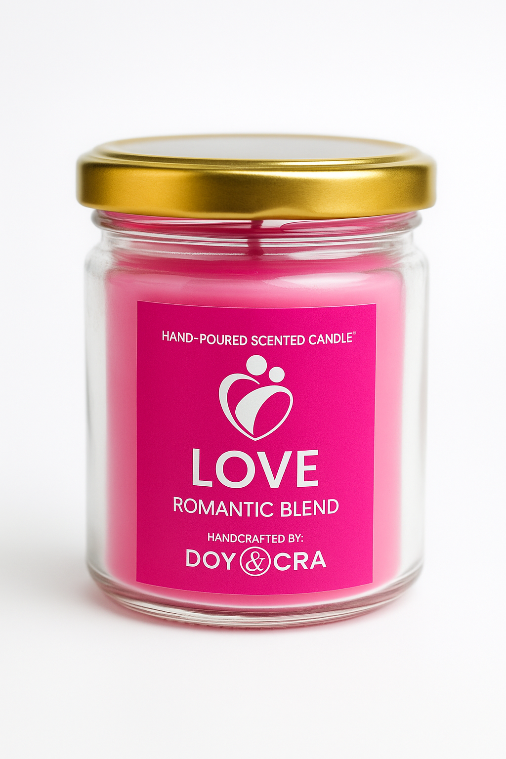 DOYOCRA HOME Love Candle – Jasmine & Red Berry | Hand-Poured Soy Wax in Glass Jar | 100g