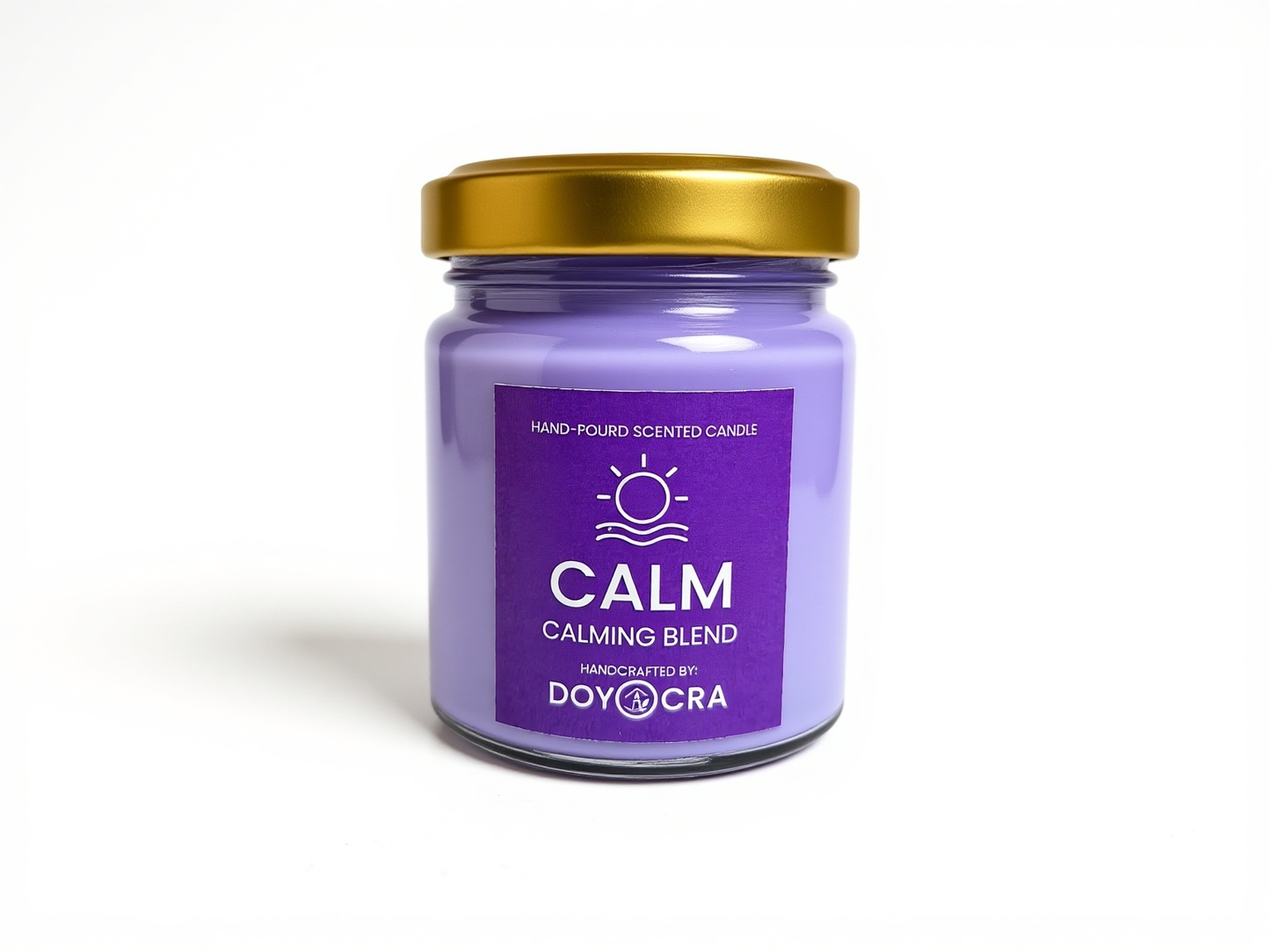 DOYOCRA HOME Calm Candle – Lavender & Sandalwood | Hand-Poured Soy Wax in Glass Jar | 100g