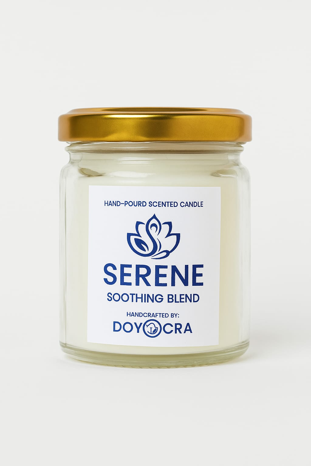 DOYOCRA HOME Serene Candle – Rose & Rajnigandha | Hand-Poured Soy Wax in Glass Jar | 100g